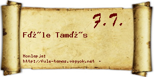 Füle Tamás névjegykártya